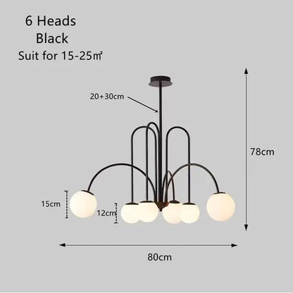 LED Pendant Light Diva - Glass Ball Chandelier