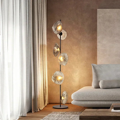 Nordic Glass LED Floor Lamp - Modern Designer Standing Light for Living Room & Bedroom