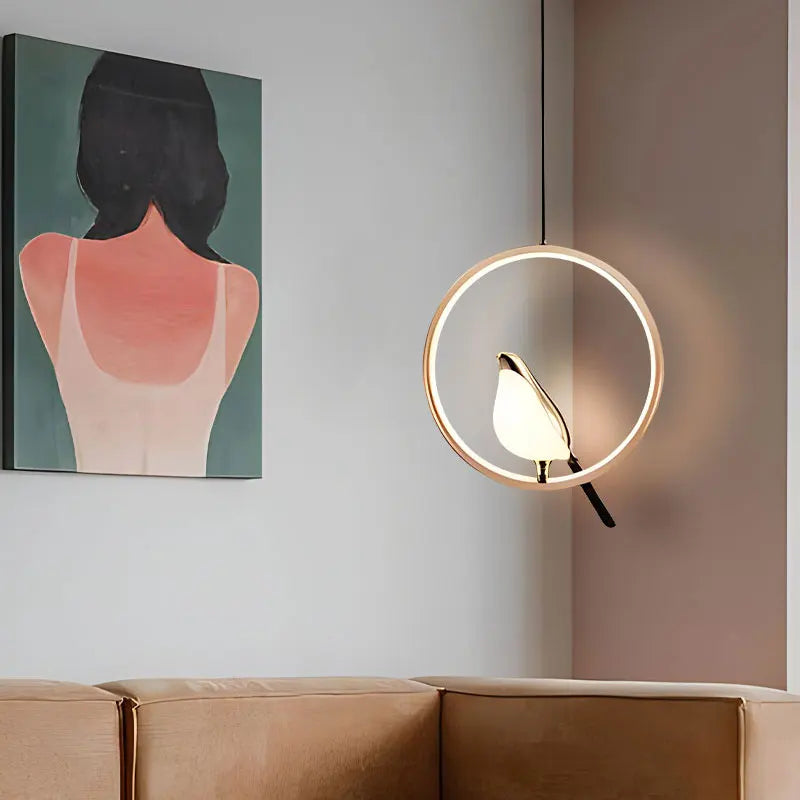 Magpie Bird LED Pendant Lamp - Modern Nordic Design
