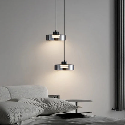 Minimalistische Glazen LED Hanglamp Zwart