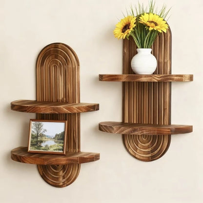 Boho Wooden Wall Shelf