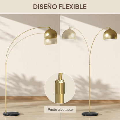 Adjustable Arc Floor Lamp - Modern Gold Standing Light with Foot Control