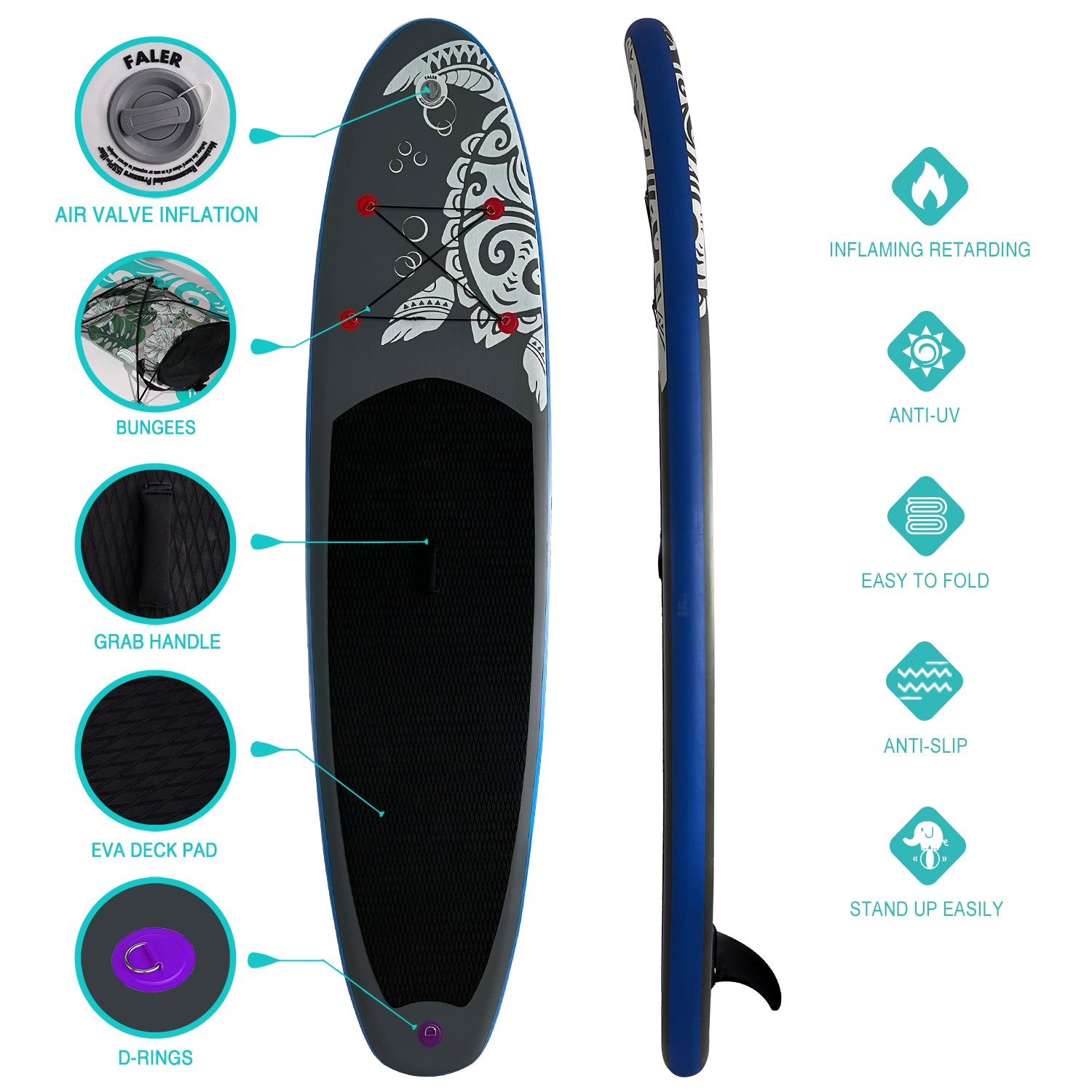 Opblaasbaar supboard met premium accessoires en draagtas