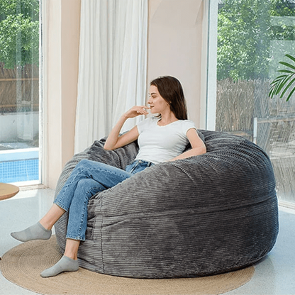Big Mega XXL Beanbag Ribbed Fabric Included foam fillings
