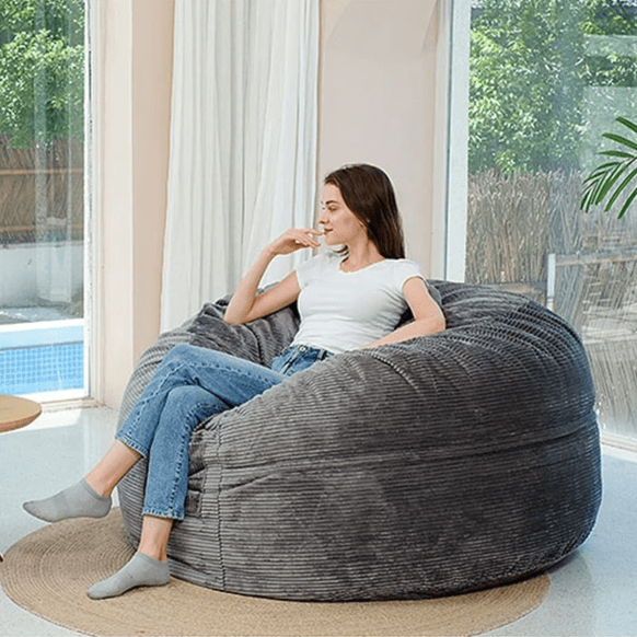 Big Mega XXL Beanbag Ribbed Fabric Included foam fillings