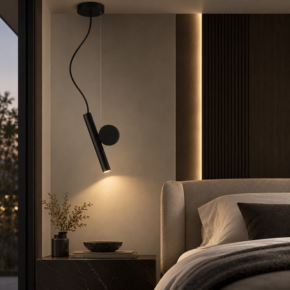 Moderne LED Hanglamp met Verstelbaar Snoer – Zwart Aluminium