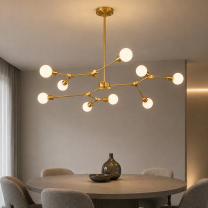 Sputnik-Kronleuchter - Moderne Art-Déco-Molekulardeckenleuchte