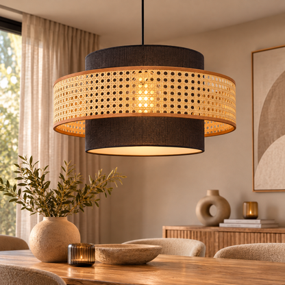 Woven Pendant Light – Rattan Wabi-Sabi & Japandi Style
