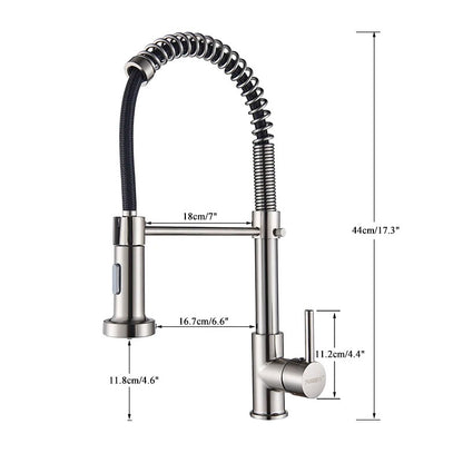 Keukenkraan met Uittrekbare Handdouche Spiraal Sproeikop - Keuken Mengkraan van messing