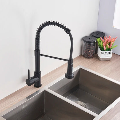 Keukenkraan met Uittrekbare Handdouche Spiraal Sproeikop - Keuken Mengkraan van messing
