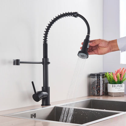 Keukenkraan met Uittrekbare Handdouche Spiraal Sproeikop - Keuken Mengkraan van messing