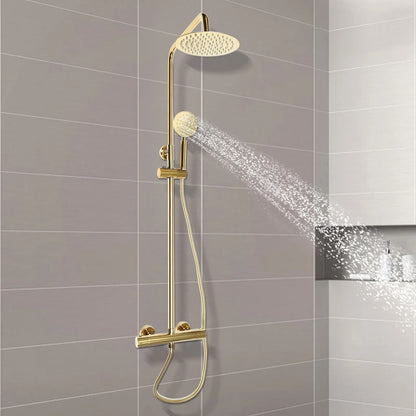Luxe messing gouden Regenval douche set met Thermostatische Mengkraan