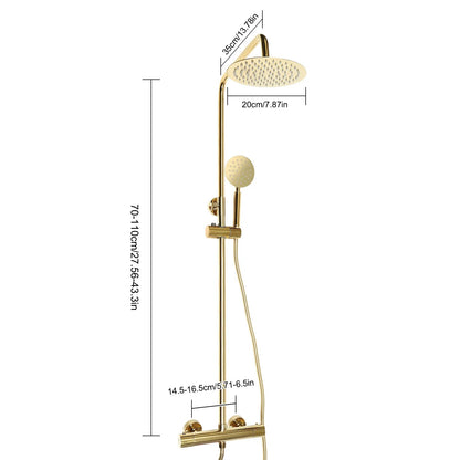 Luxe messing gouden Regenval douche set met Thermostatische Mengkraan