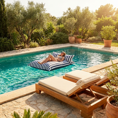Wagrex - Chaise longue beanbag outdoor stripes