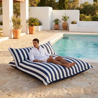 Wagrex - Chaise longue beanbag outdoor stripes