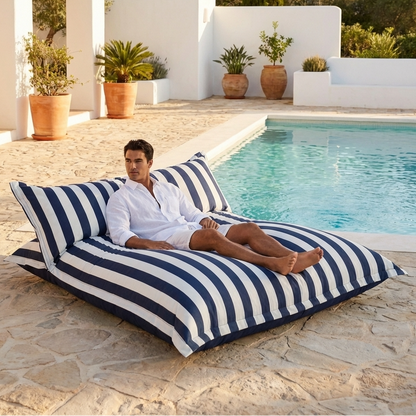 Wagrex - Chaise longue beanbag outdoor stripes
