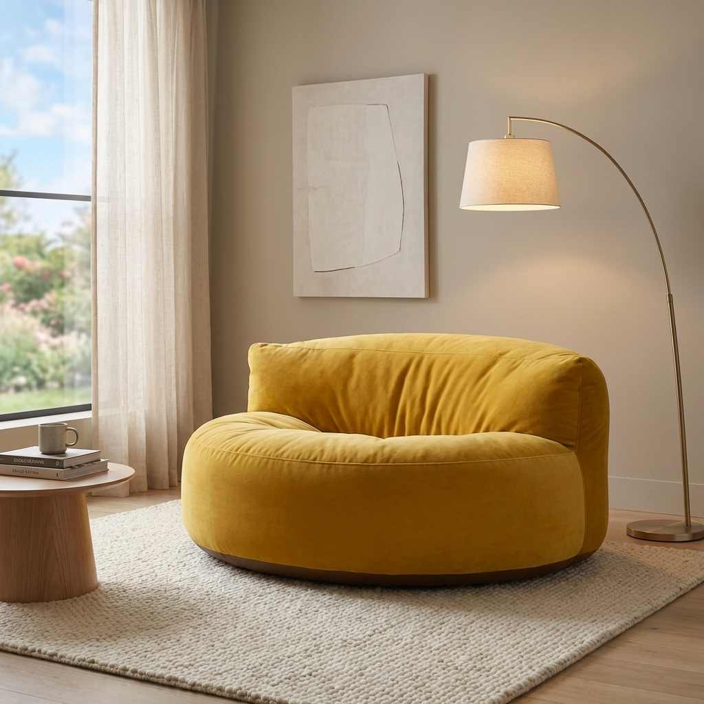 Beanbag Round Thick Velvet