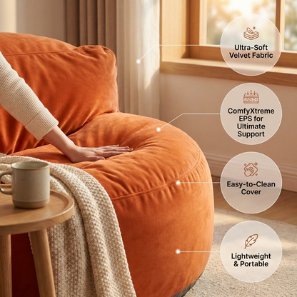 Beanbag Round Thick Velvet