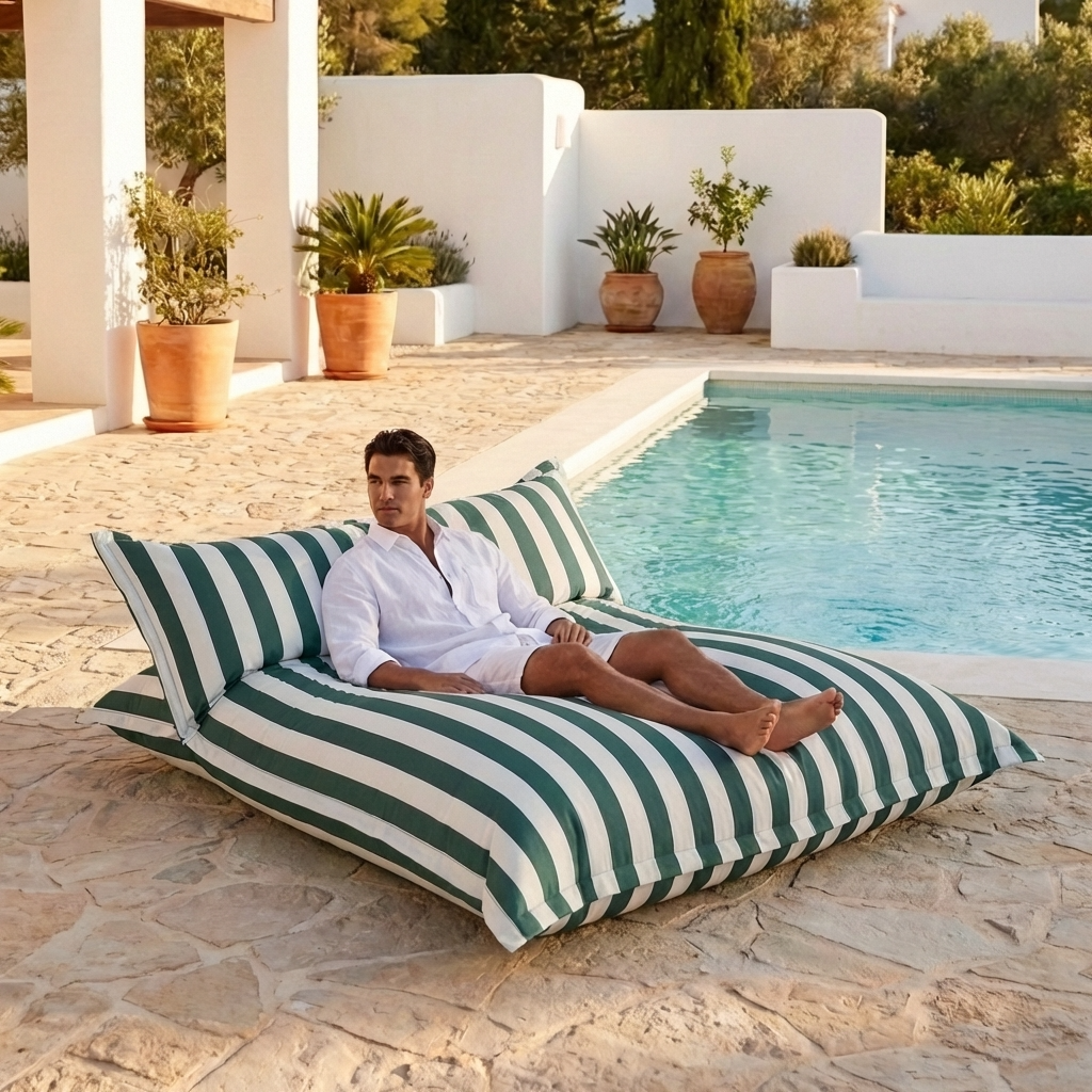 Wagrex - Chaise longue beanbag outdoor stripes