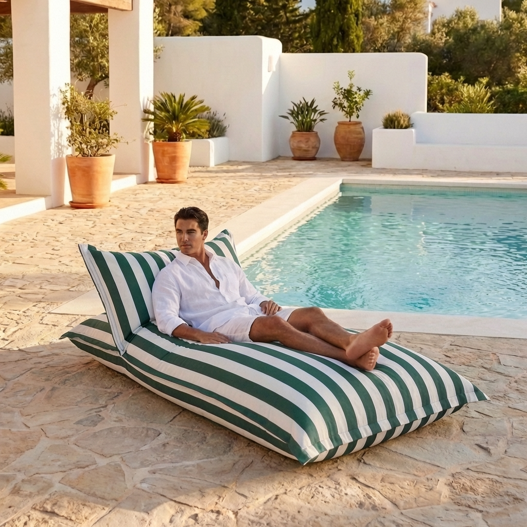 Wagrex - Chaise longue beanbag outdoor stripes
