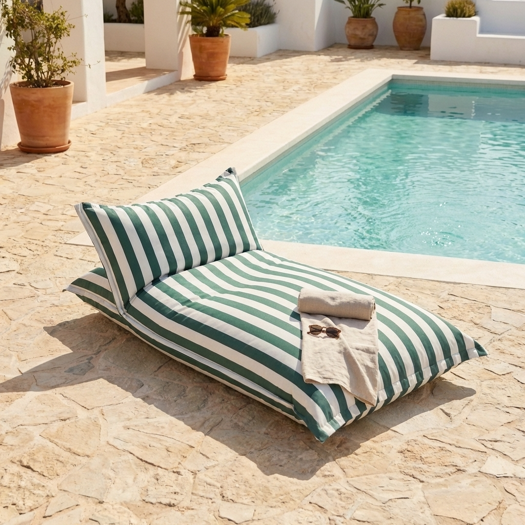 Wagrex - Chaise longue beanbag outdoor stripes