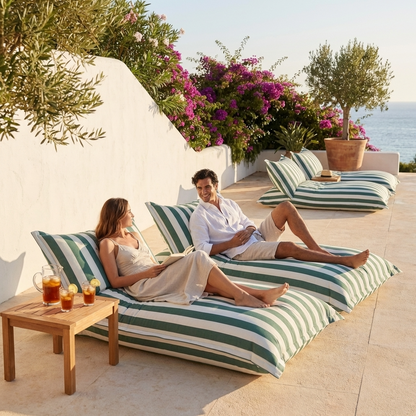 Wagrex - Chaise longue beanbag outdoor stripes