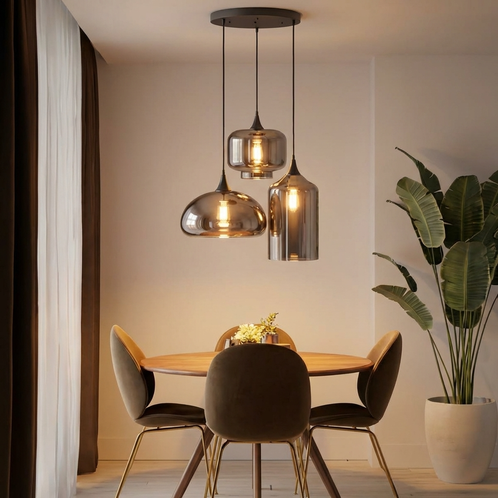 Irregular Glass Pendant Light — 3-Head Chandelier