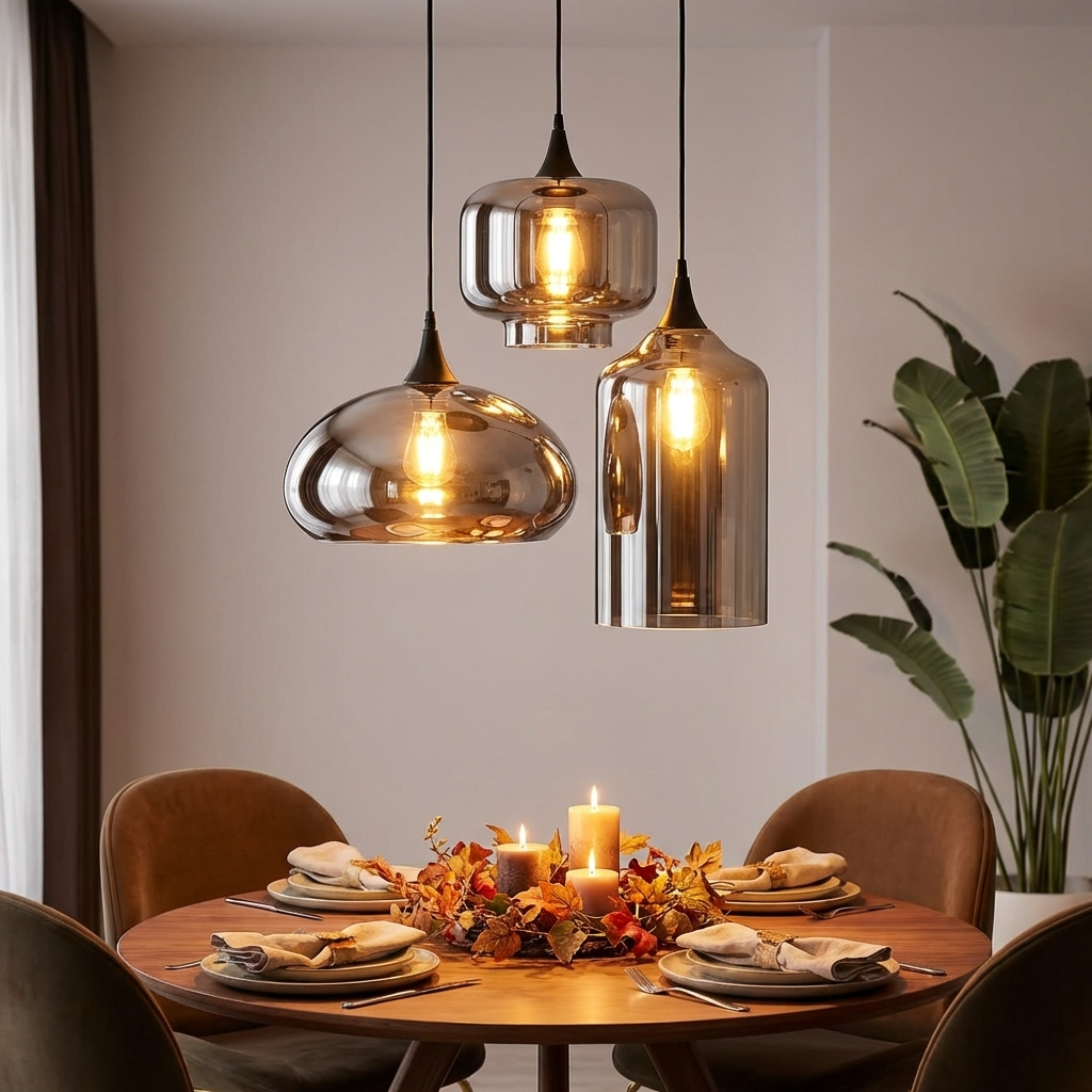 Irregular Glass Pendant Light — 3-Head Chandelier