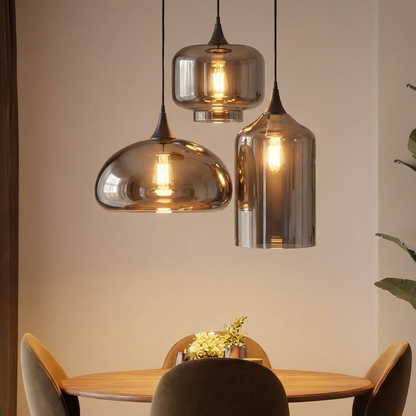 Irregular Glass Pendant Light — 3-Head Chandelier