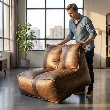Wagrex - Fauteuil Beanbag Rib Modern Retro-Leather