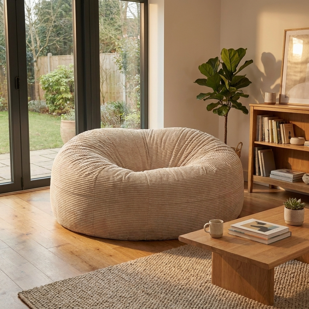 Big Mega XXL Beanbag Ribbed Fabric Included foam fillings