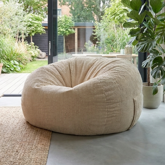 Big Mega XXL Beanbag Ribbed Fabric Included foam fillings