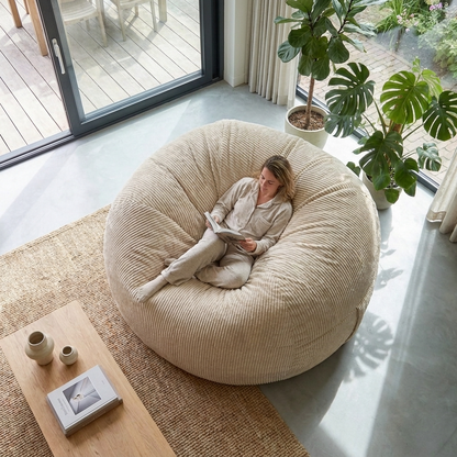 Big Mega XXL Beanbag Ribbed Fabric Included foam fillings