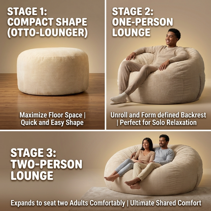 Big XXL BeanBag – Ribbed Corduroy Fabric Grijs