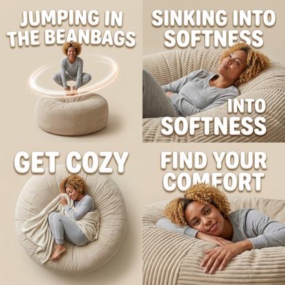 Big XXL BeanBag – Ribbed Corduroy Fabric Grijs