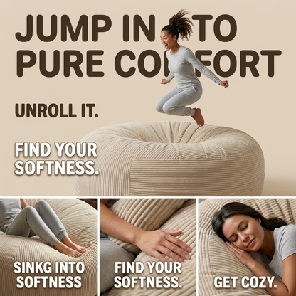 Big XXL BeanBag – Ribbed Corduroy Fabric Grijs