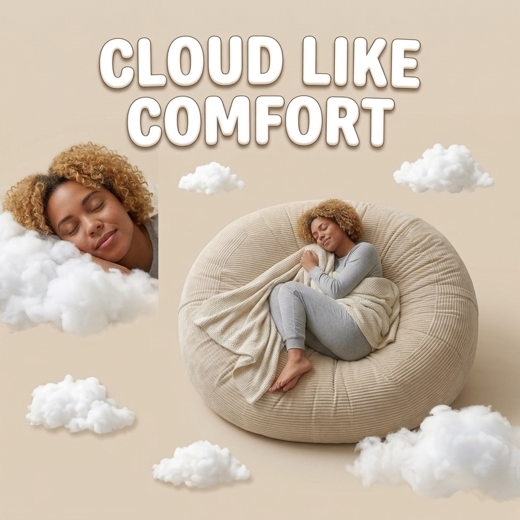 Big XXL BeanBag – Ribbed Corduroy Fabric Grijs