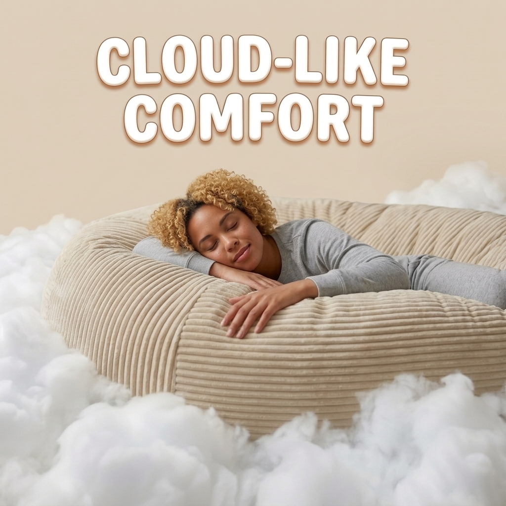 Big XXL BeanBag – Ribbed Corduroy Fabric Grijs