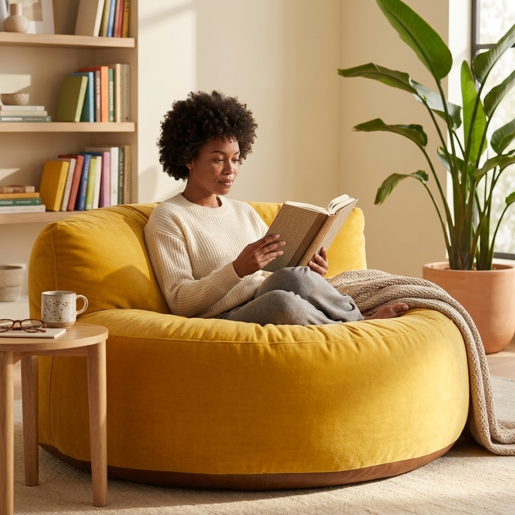 Beanbag Round Thick Velvet