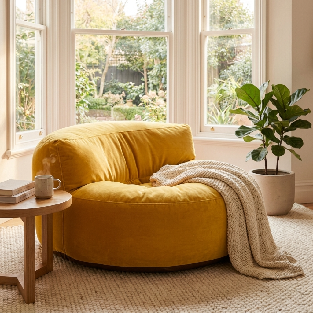 Beanbag Round Thick Velvet