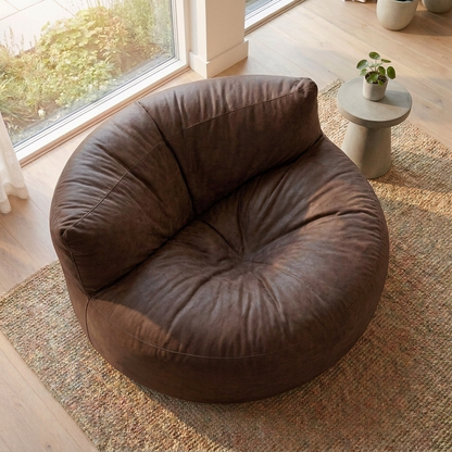 Wagrex - Beanbag Modern Round Retro-Leather