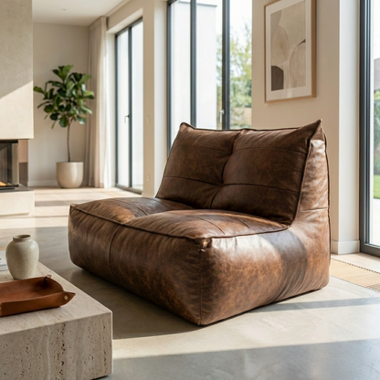 Wagrex - Fauteuil Beanbag Rib Modern Retro-Leather