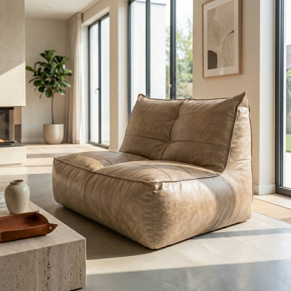 Wagrex - Fauteuil Beanbag Rib Modern Retro-Leather
