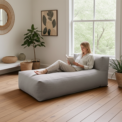 Wagrex - Beanbag Chaise Longue -  Cotton Linen