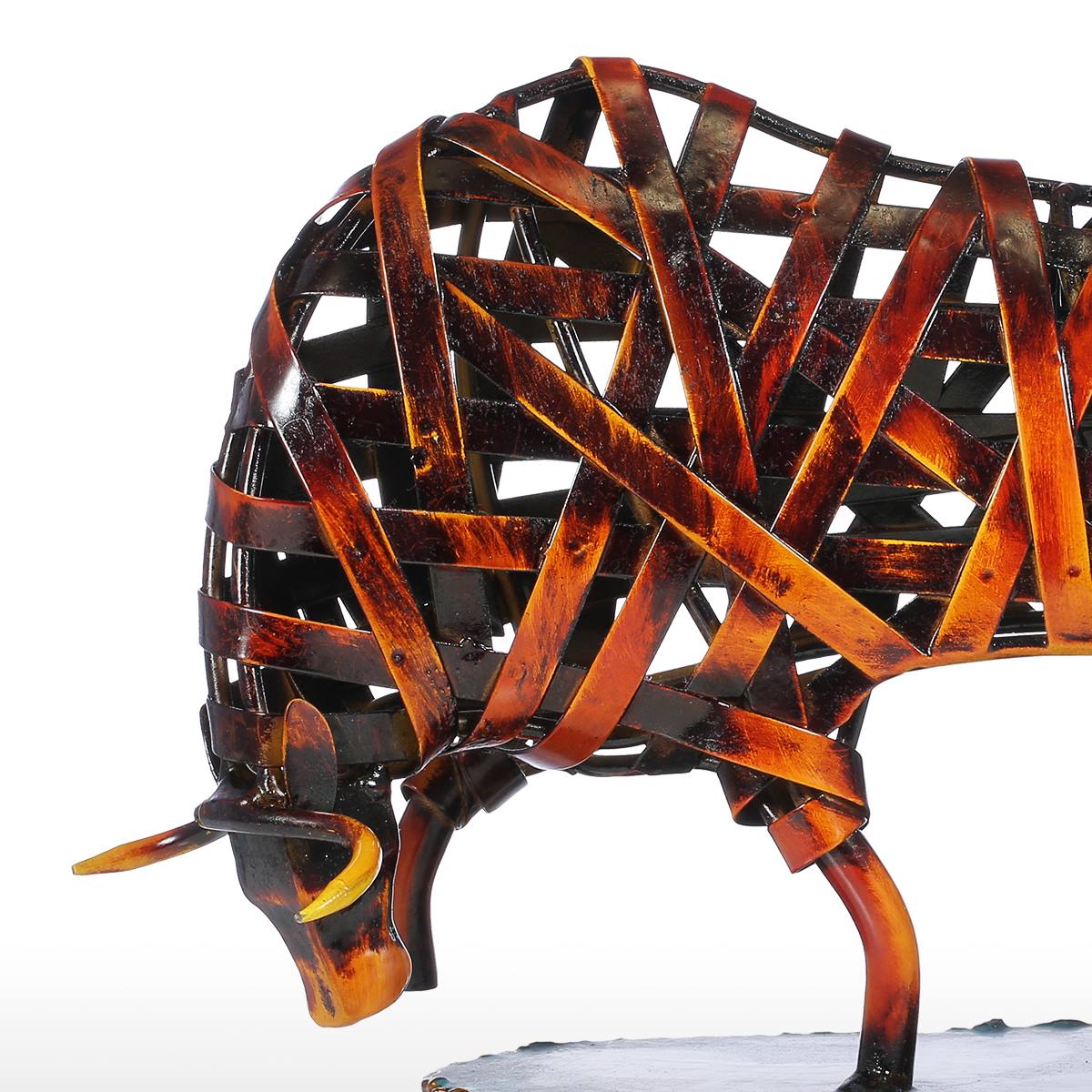 Durable Iron - made Braided Cattle Metal Sculpture Home Office Decor - Act Design Shop
