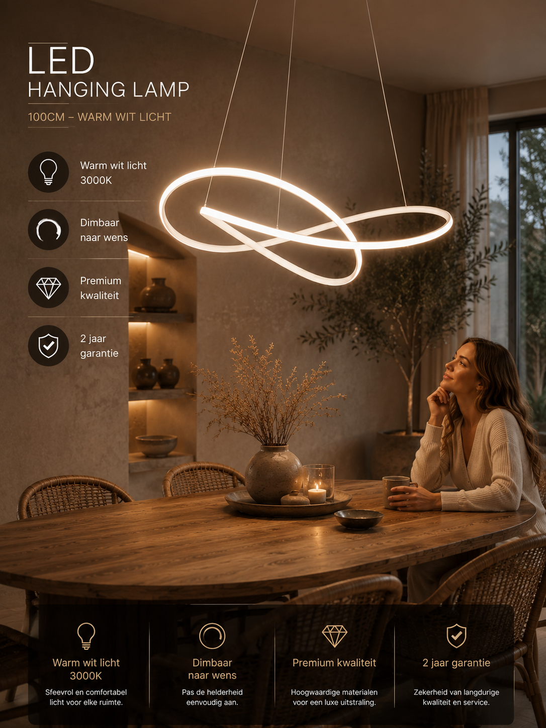 Modern Scandinavian Pendant Light – Clover Design