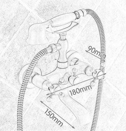 Klassieke Badmengkraan met Handdouche - Messing - Act Design Shop