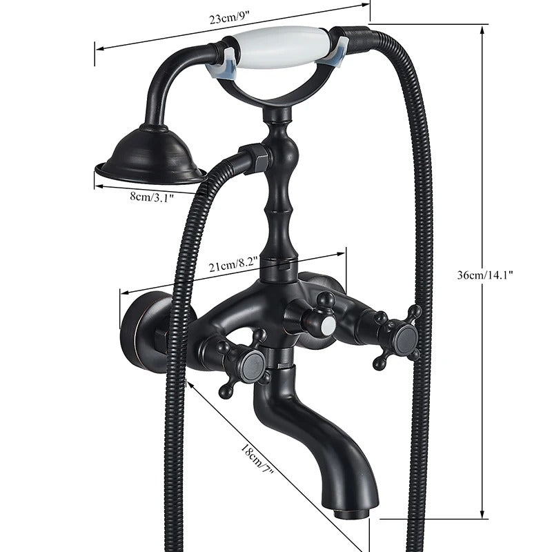 Klassieke Badmengkraan met Handdouche - Messing - Act Design Shop