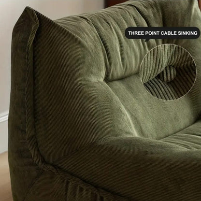Luxurious Olive Green Corduroy Lounge Chair - Act Design Shop