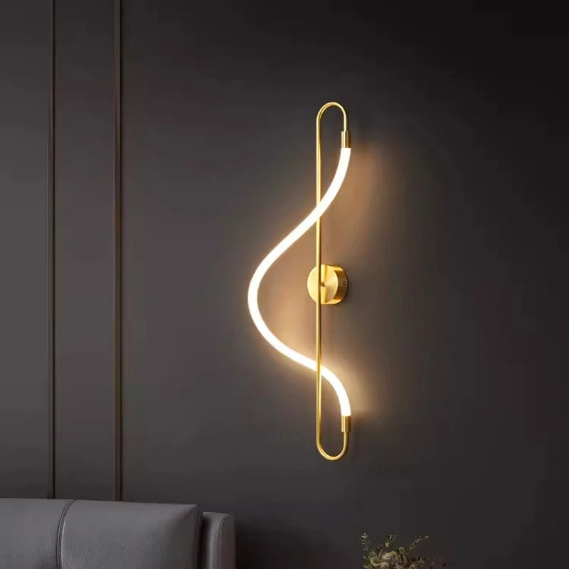 Moderne LED-Wandleuchte – Wandleuchte aus goldfarbenem Aluminium